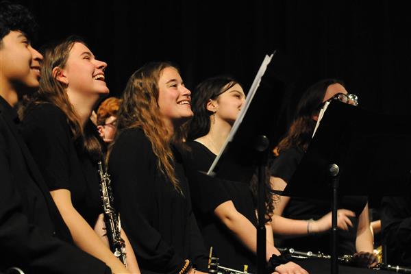 Students performing at the 2023-2024 All County Band Concert